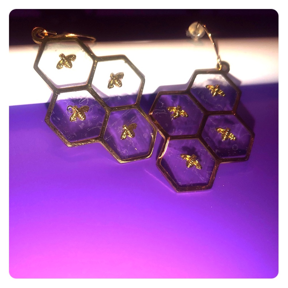 Bee & hive earrings